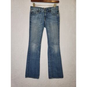 Y2K 7 For All Mankind Bootcut Western Jeans Bikercore Blue Denim 29x32 Size  26